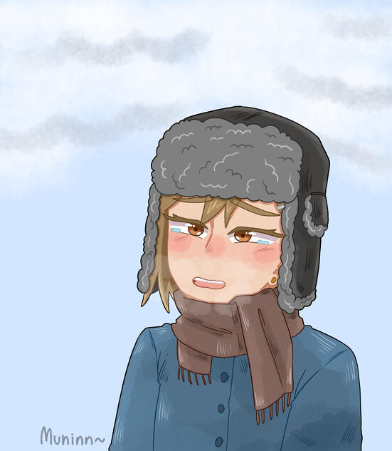 Kim Myeong I in the snow